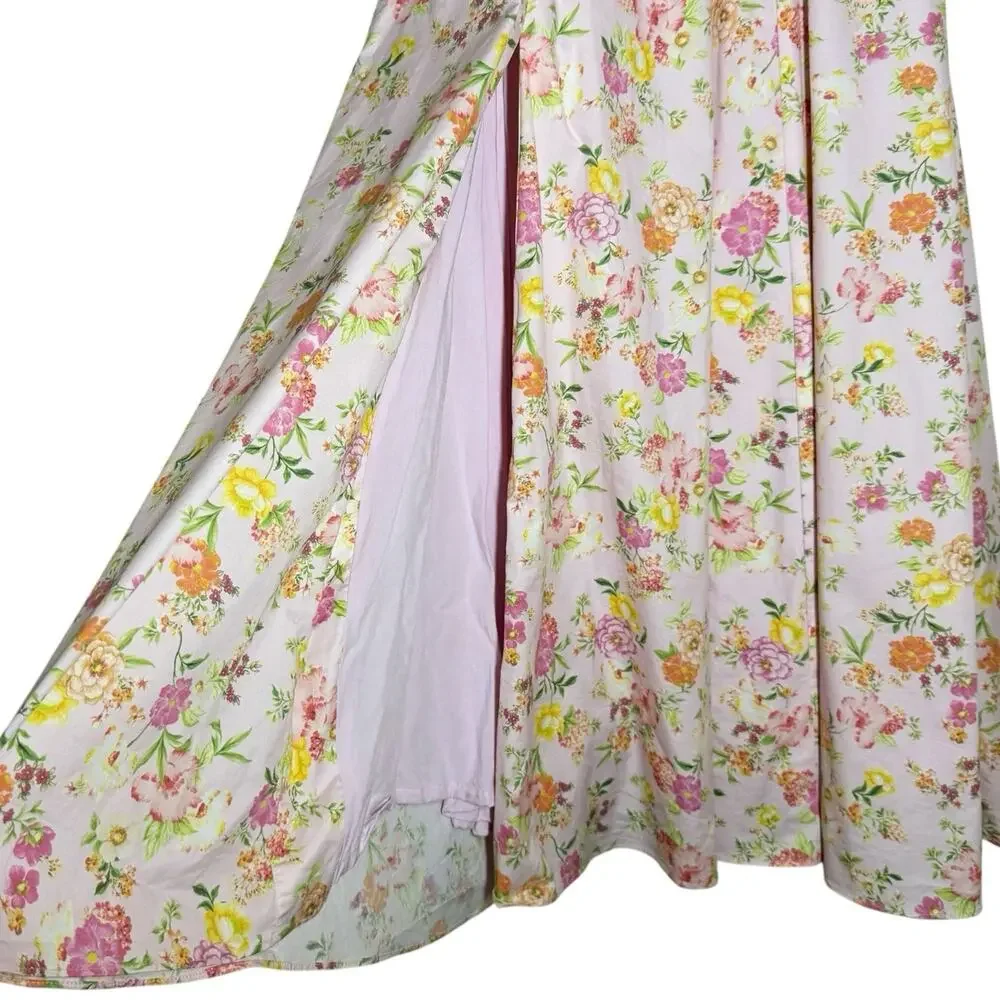 House Of CB Light Pink 2 Piece Floral Corset Clarabelle Midi Sun Dress XS - Picture 10 of 16